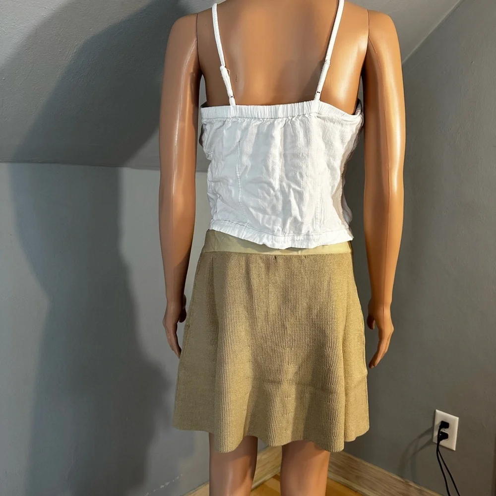 Free People White Button Front Cami Tank Top Women’s Size Large EUC